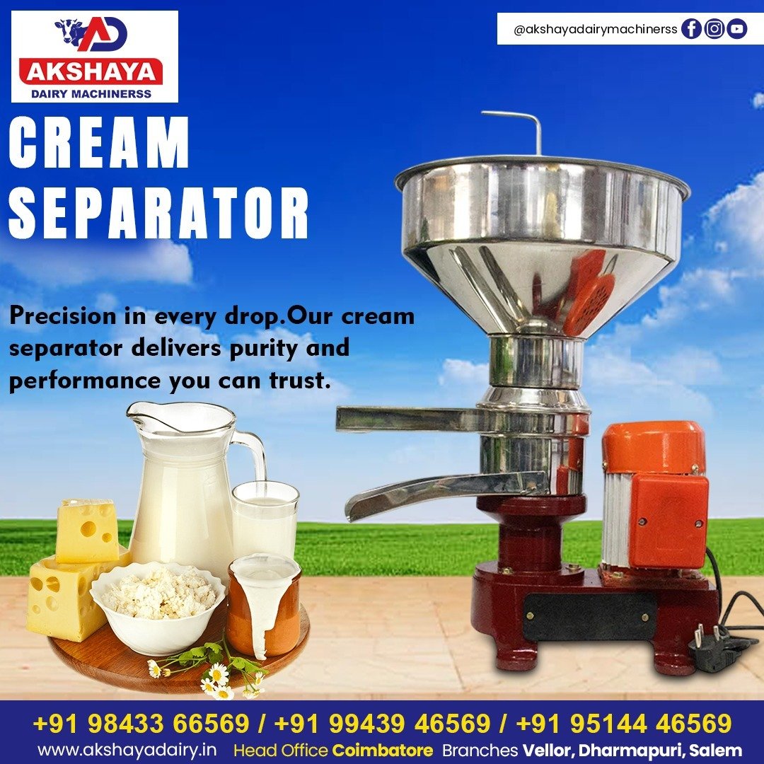 Cream separator by Akshaya Dairy Machinerss