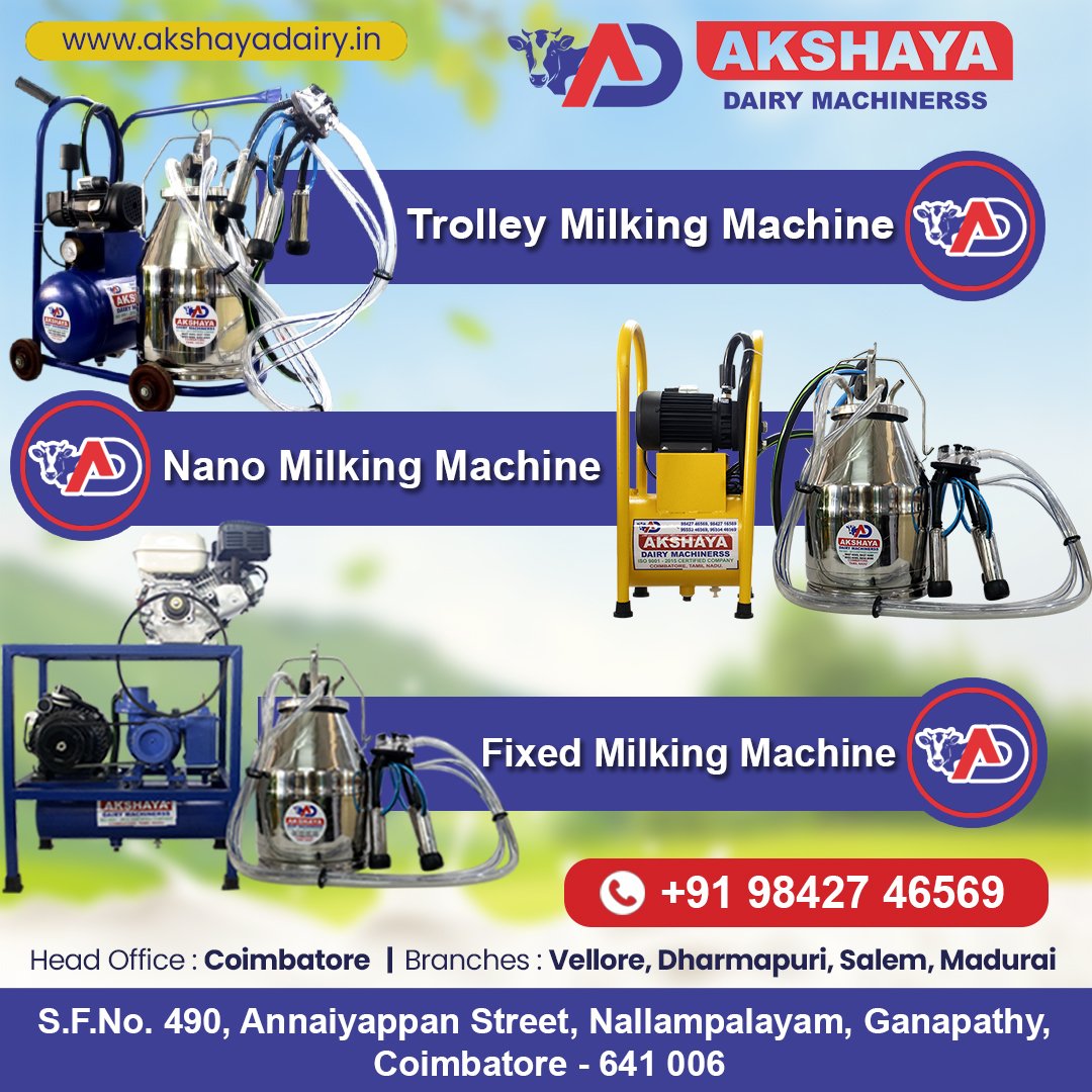 Milking Machine Manufacturer in Madurai | Akshaya Dairy